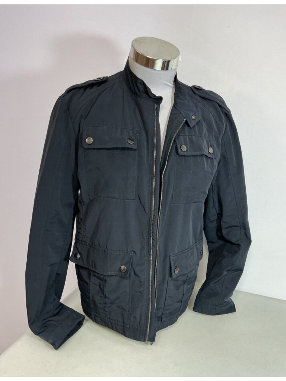 Hugo Boss Navy Blue Preppy Coat Mens Medium